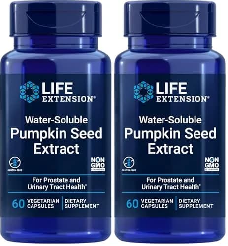 Life Extension Water-Soluble Pumpkin Seed Extract Capsules 120 Count (Pack of 2) | Supports Prostate & Urinary Tract Health thumbnail 1