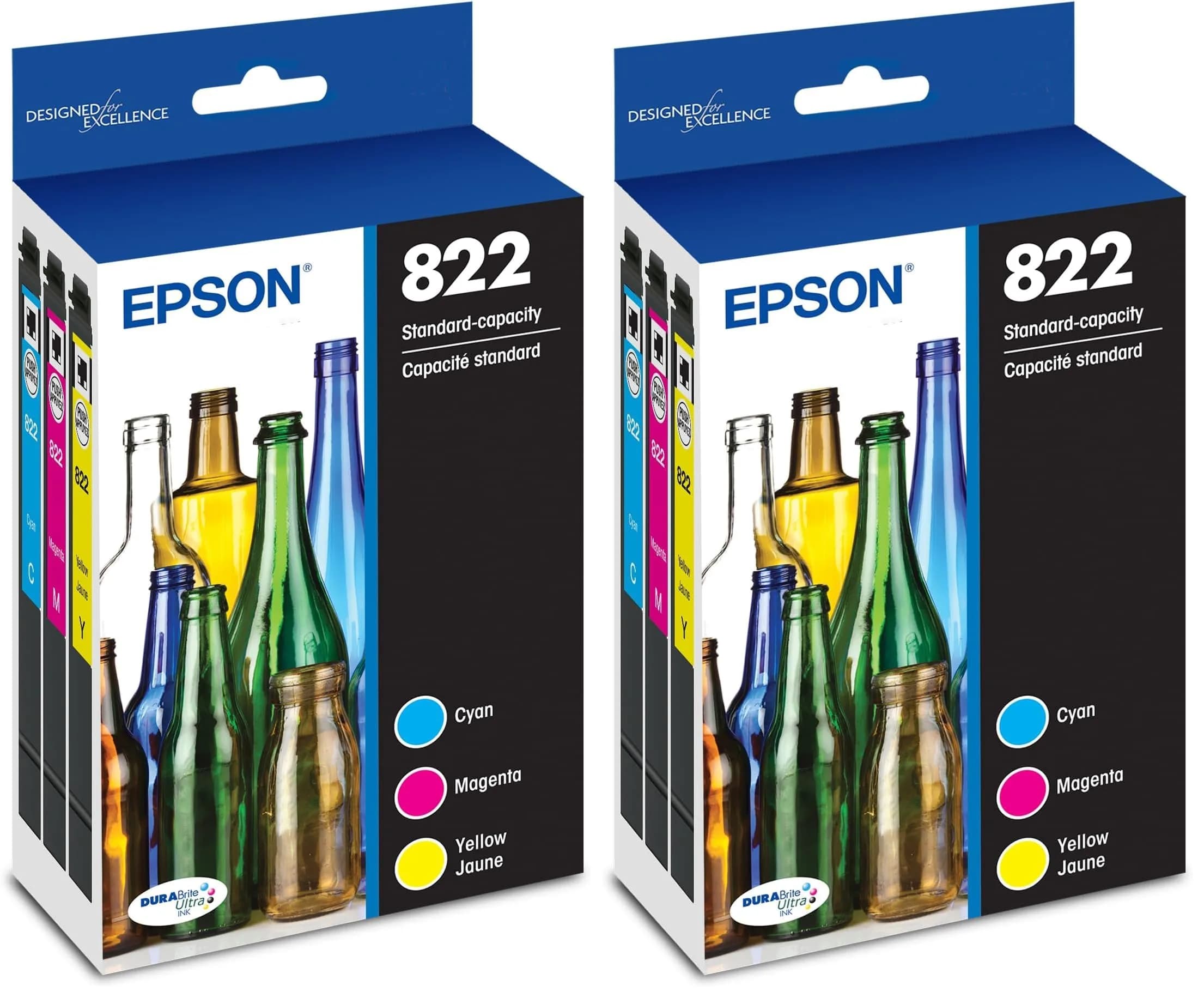 Epson 822 DURABrite Ultra Ink Standard Capacity Color Cartridge Combo Pack (2-Pack) | Pigment Ink for Sharp Text & Brilliant Colors - main product image