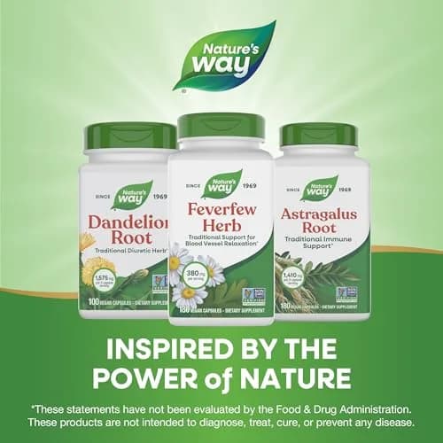 Nature's Way Feverfew Herb Capsules 380 mg (180 Count, Pack of 2) | Traditional Support for Blood Vessel Relaxation thumbnail 7