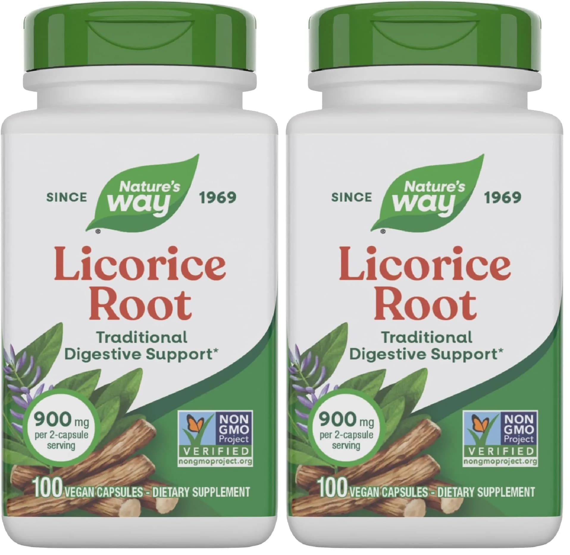 Nature's Way Licorice Root Herbal Supplement 900 mg per Serving | Traditional Digestive Support — No Color