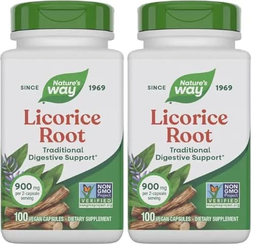 Nature's Way Licorice Root Herbal Supplement 900 mg per Serving | Traditional Digestive Support thumbnail 1
