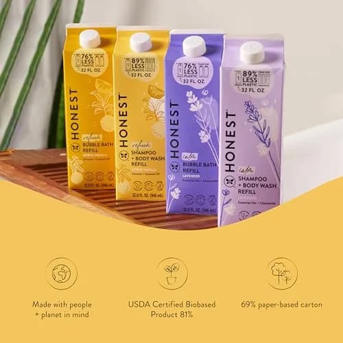 The Honest Company 2-in-1 Shampoo Body Wash Refill Carton Citrus Vanilla Refresh 1.89 L (64 Fl Oz) | Gentle, Tear-Free, Hypoallergenic Formula thumbnail 4