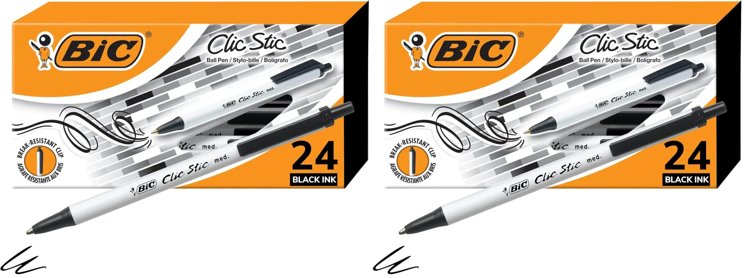 BIC Clic Stic Retractable Ballpoint Pens, Medium Point (1.0mm), 48 Count | Smooth Ink Flow - main product image