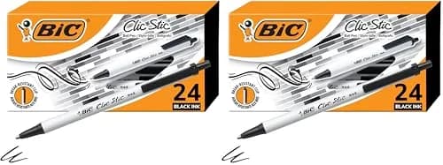 BIC Clic Stic Retractable Ballpoint Pens, Medium Point (1.0mm), 48 Count | Smooth Ink Flow - main product image