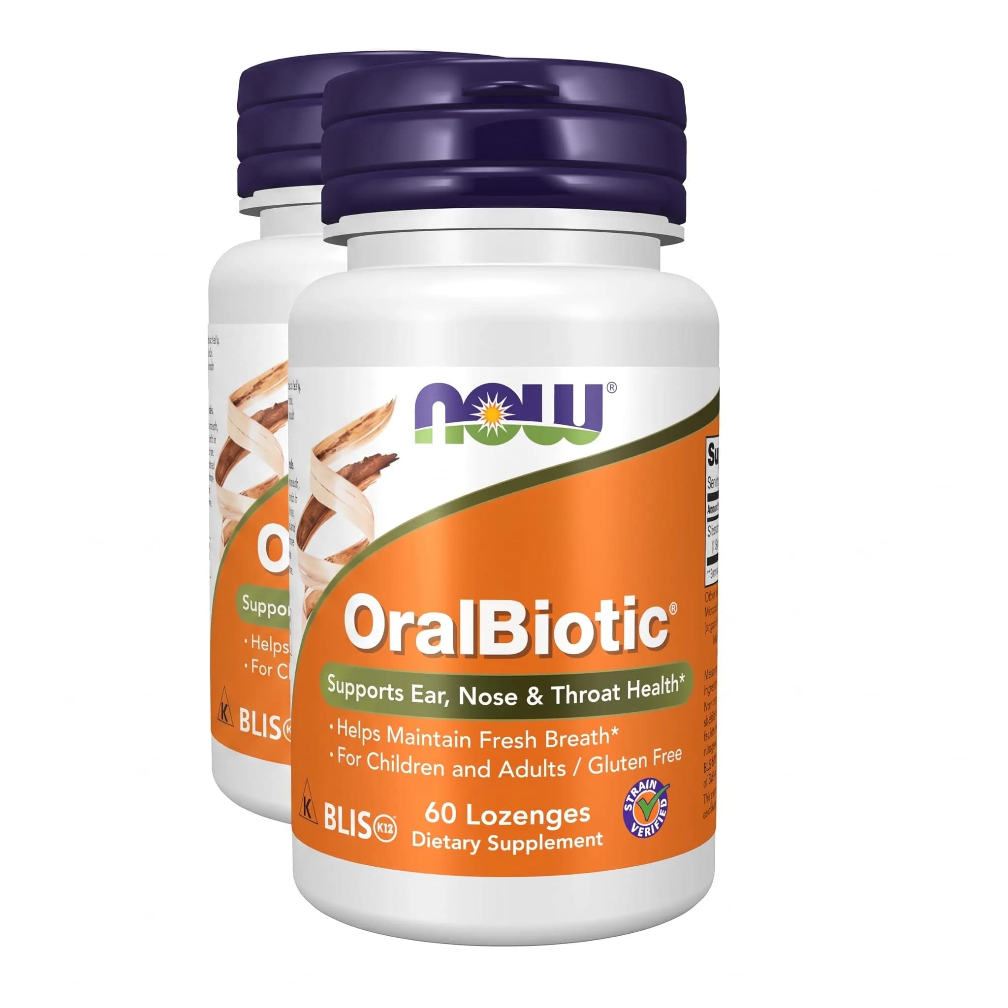 NOW Foods OralBiotic™ Strain Verified 60 Lozenges | Supports Mouth & Throat Health