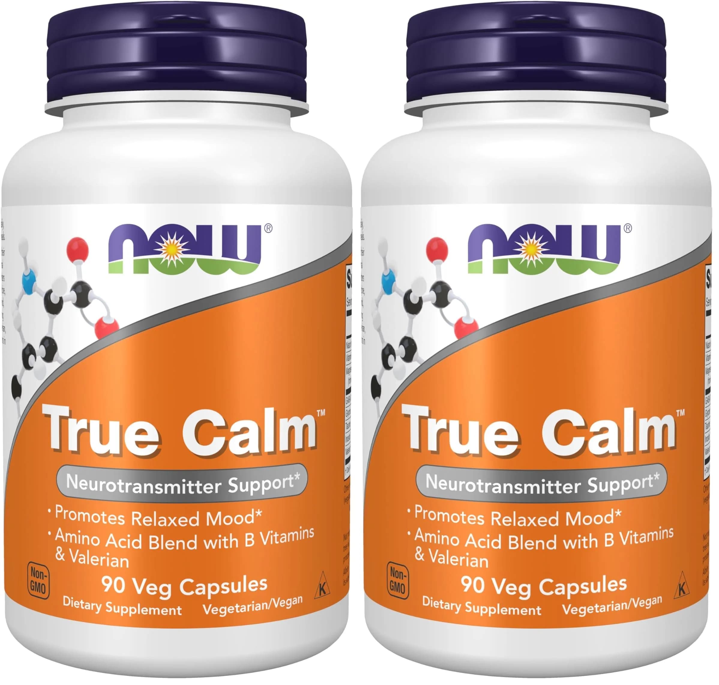 NOW Foods True Calm 90 Veg Capsules (Pack of 2) | Supports Calming Neurotransmitters - main product image