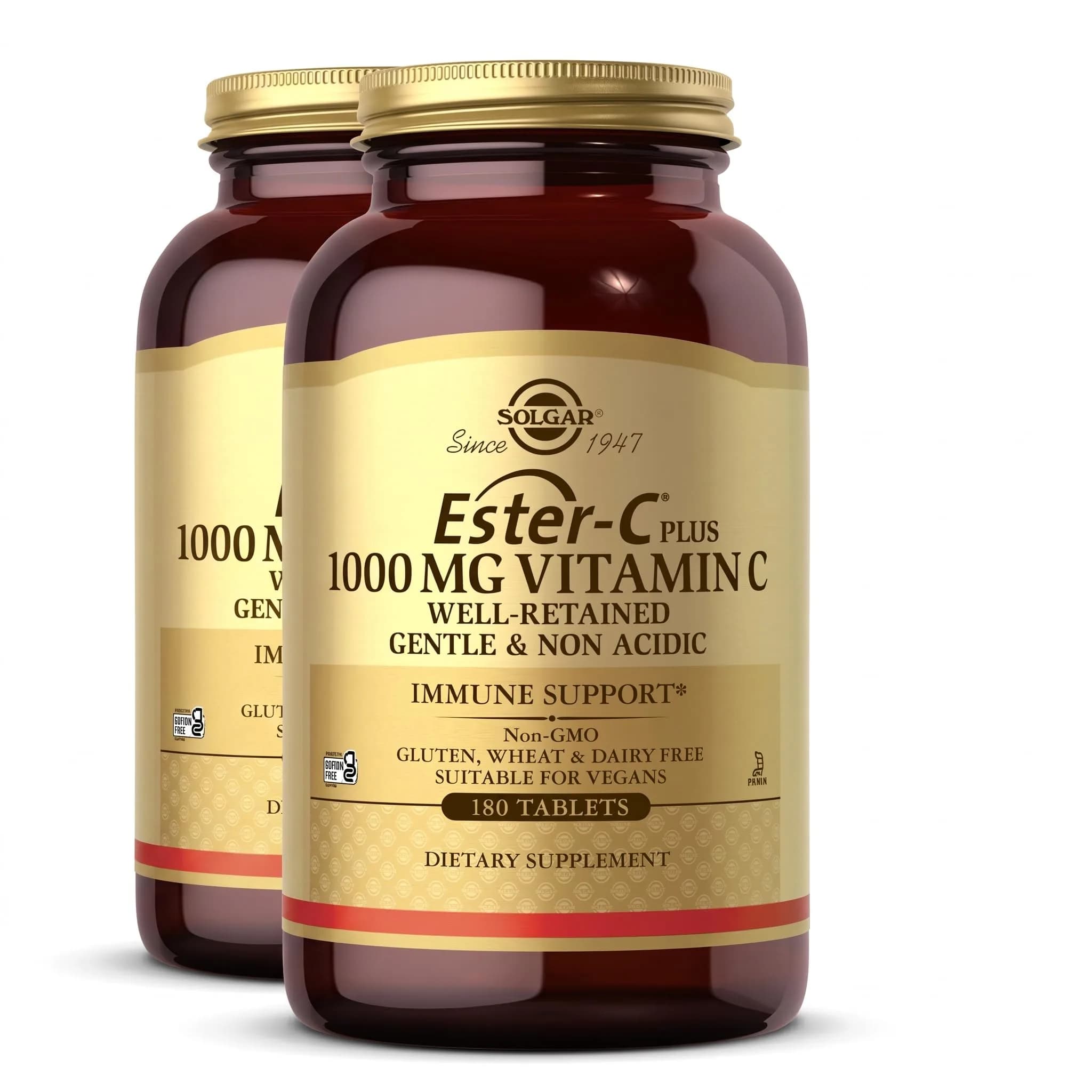 Solgar Ester-C Plus 1000 mg Vitamin C (Ascorbate Complex) 180 Tablets | Gentle & Non Acidic, Supports Immune & Respiratory Health