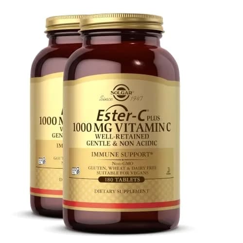 Solgar Ester-C Plus 1000 mg Vitamin C (Ascorbate Complex) 180 Tablets | Gentle & Non Acidic, Supports Immune & Respiratory Health thumbnail 1
