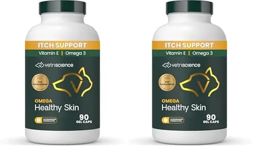 VetriScience Omega Healthy Skin Capsules 180 Count (90 Chews x 2) | Fish Oil Supplement for Dogs & Cats with 750mg Omega Fatty Acids thumbnail 1