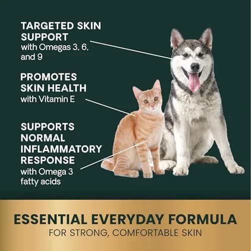 VetriScience Omega Healthy Skin Capsules 180 Count (90 Chews x 2) | Fish Oil Supplement for Dogs & Cats with 750mg Omega Fatty Acids thumbnail 3