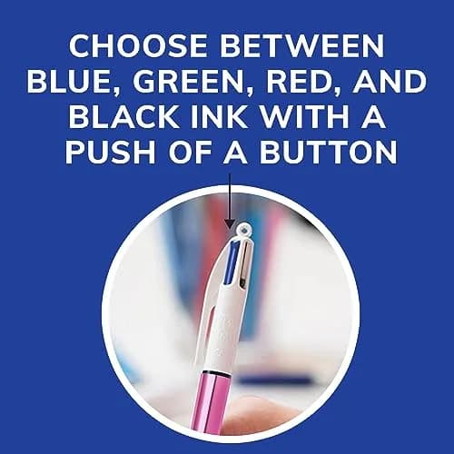 BIC 4 Color Shine Retractable Ballpoint Pen | 1.0 mm Point, Assorted Ink, Pack of 6 thumbnail 5