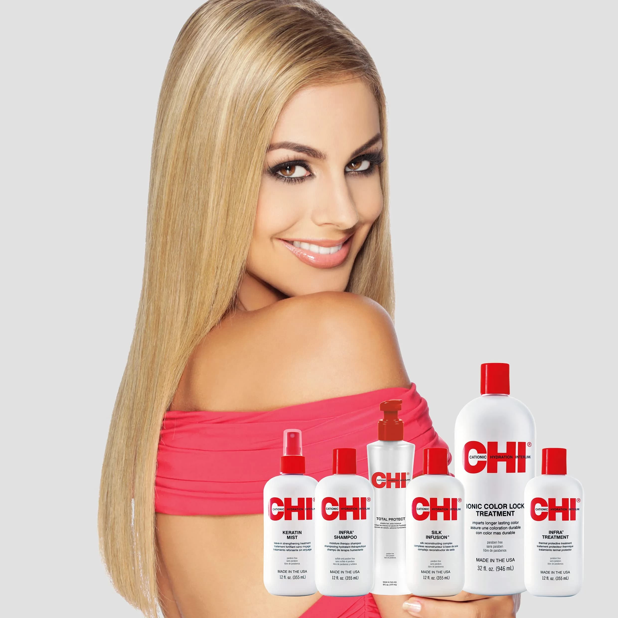 CHI Infra Silk Infusion Leave-In Hair Treatment 24 fl oz (710 ml) | Reconstructs Damaged Hair with Silk Proteins - view 6