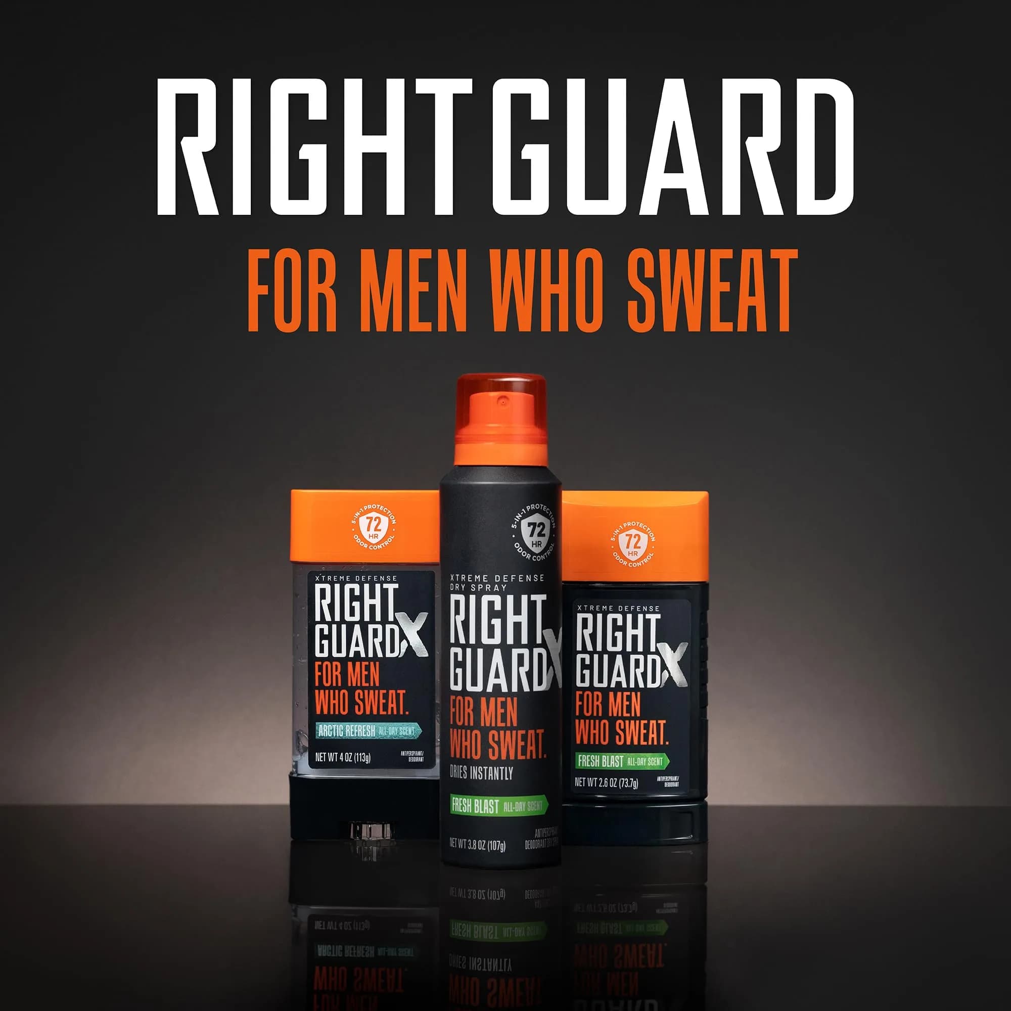 Right Guard Xtreme Defense Invisible Solid Antiperspirant Deodorant Fresh Blast 2.6 oz (Pack of 8) | 72-Hour Odor Control - view 6