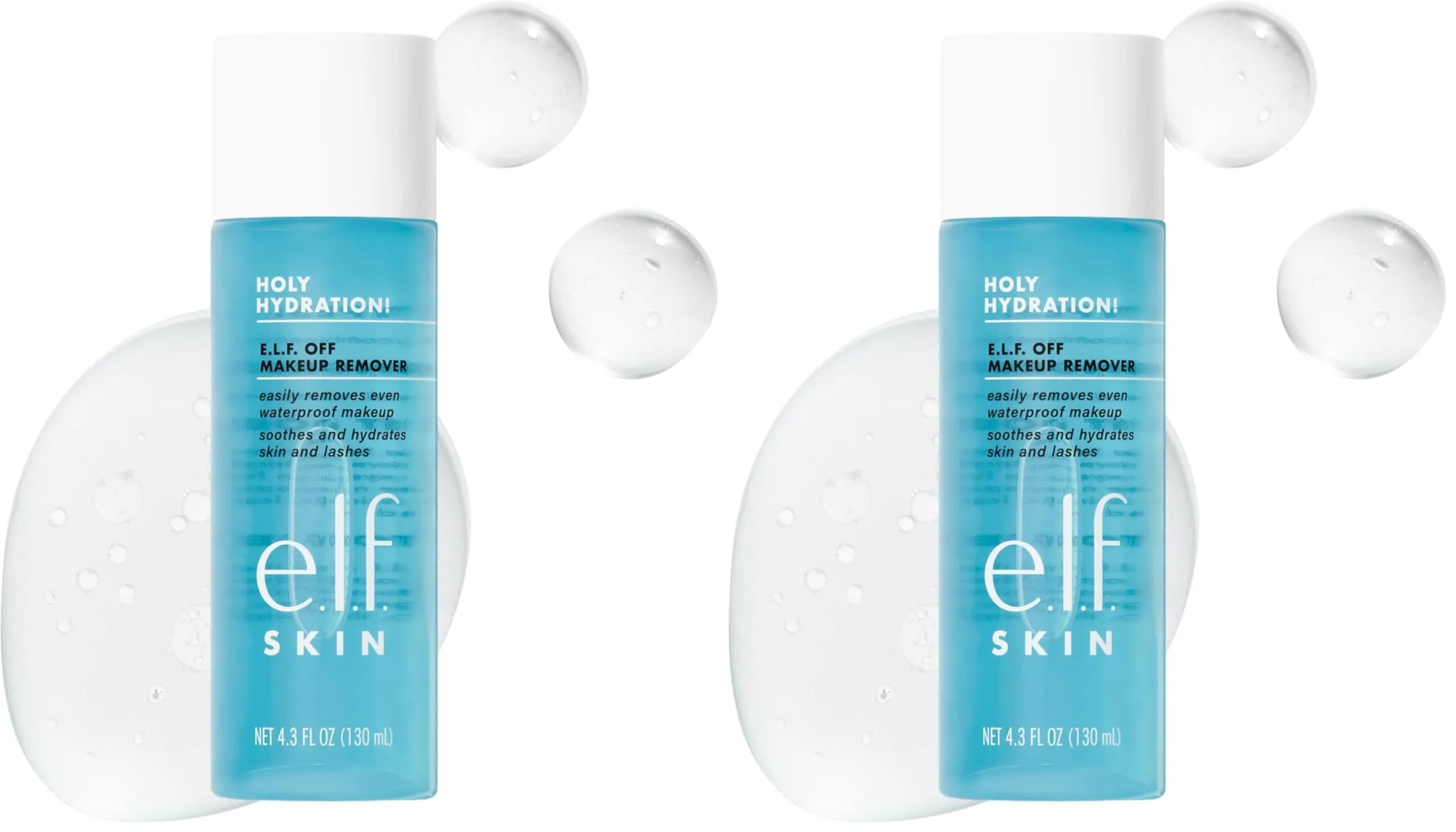 e.l.f. SKIN Holy Hydration Off Makeup Remover 4.3 Fl Oz (Pack of 2) | Gentle, Vegan & Cruelty-Free — Pack of 2