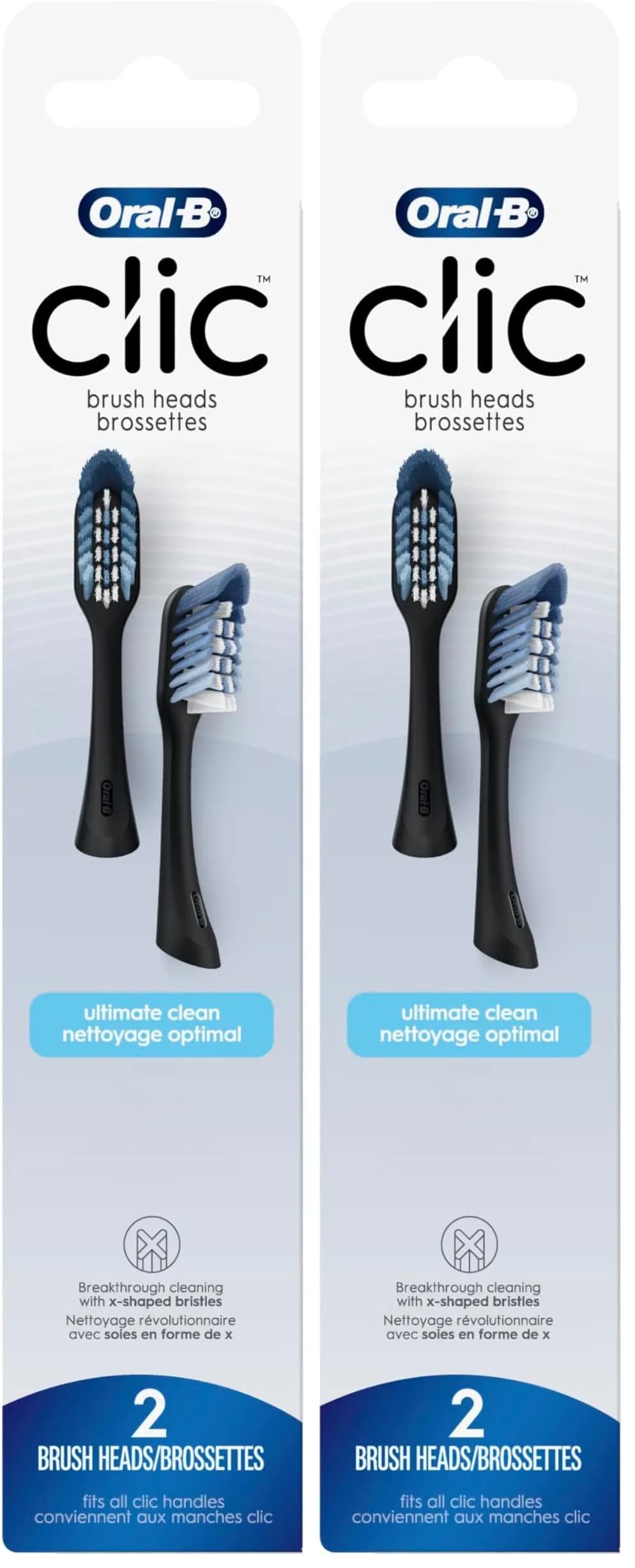 Oral-B Clic Replacement Brush Heads Black Pack of 4 | Next Gen Criss-Cross Bristles — Pack of 4