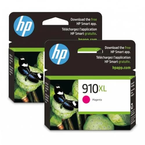 HP 910XL Magenta High-Yield Ink Cartridge 2-Pack | Fade-Resistant Documents & Brilliant Images — Magenta