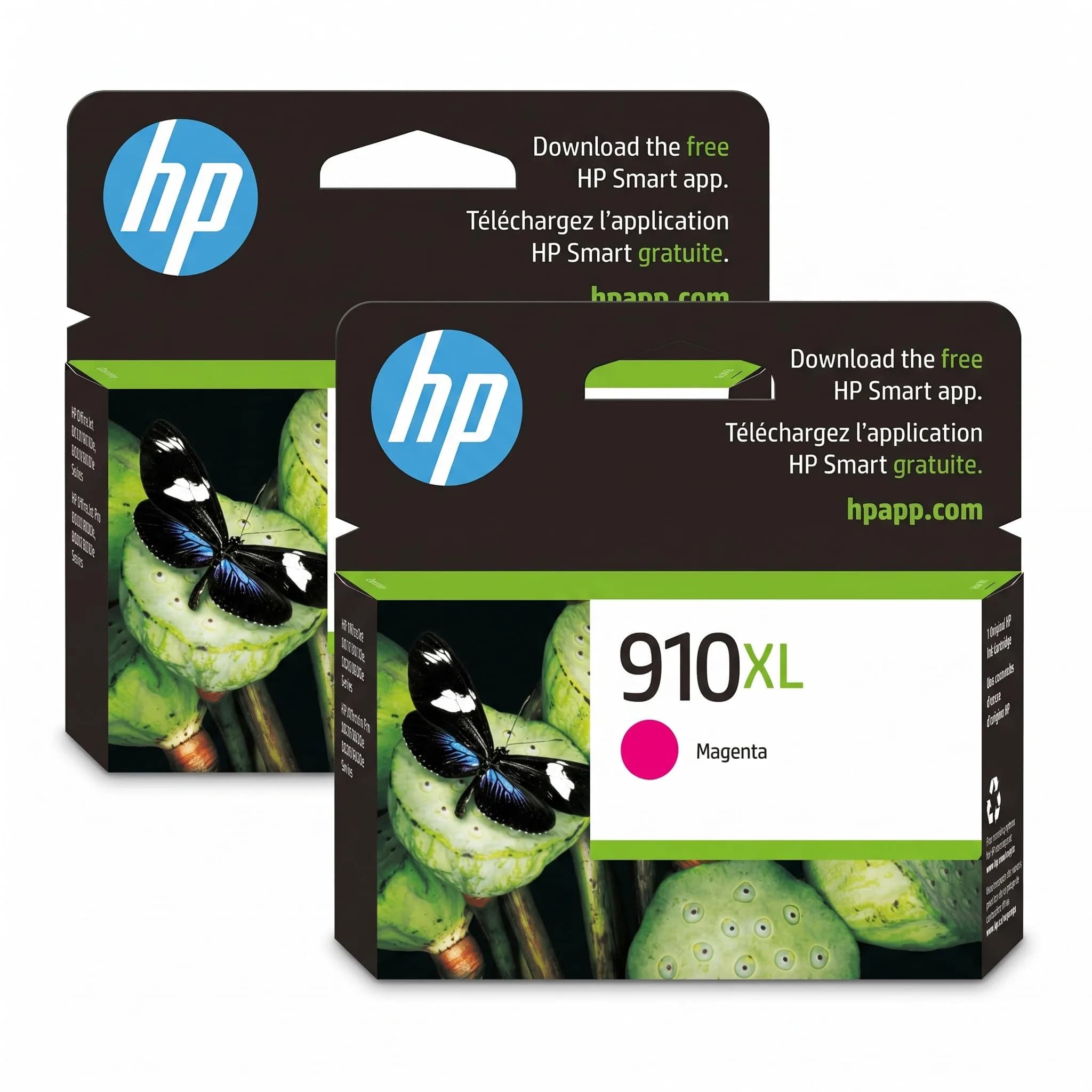 HP 910XL Magenta High-Yield Ink Cartridge 2-Pack | Fade-Resistant Documents & Brilliant Images