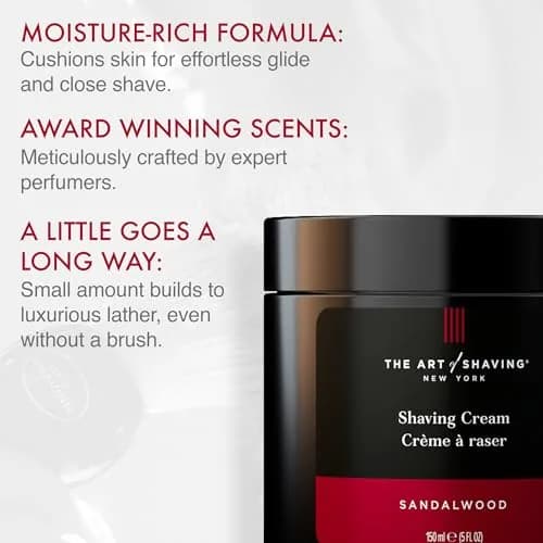 The Art of Shaving Sandalwood Shaving Cream for Men – 296ml (10 Fl Oz) | Protects Against Irritation and Razor Burn thumbnail 2