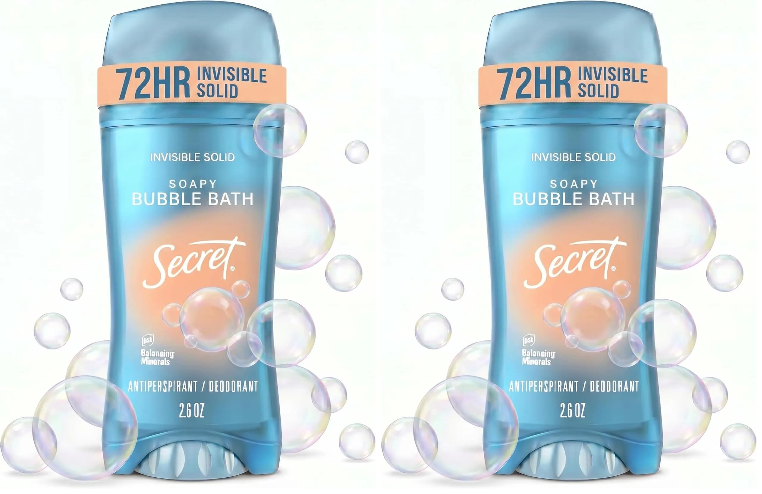 Secret Soapy Bubble Bath Antiperspirant Deodorant for Women, 72hr Protection, 2.6 oz (Pack of 2) - main product image