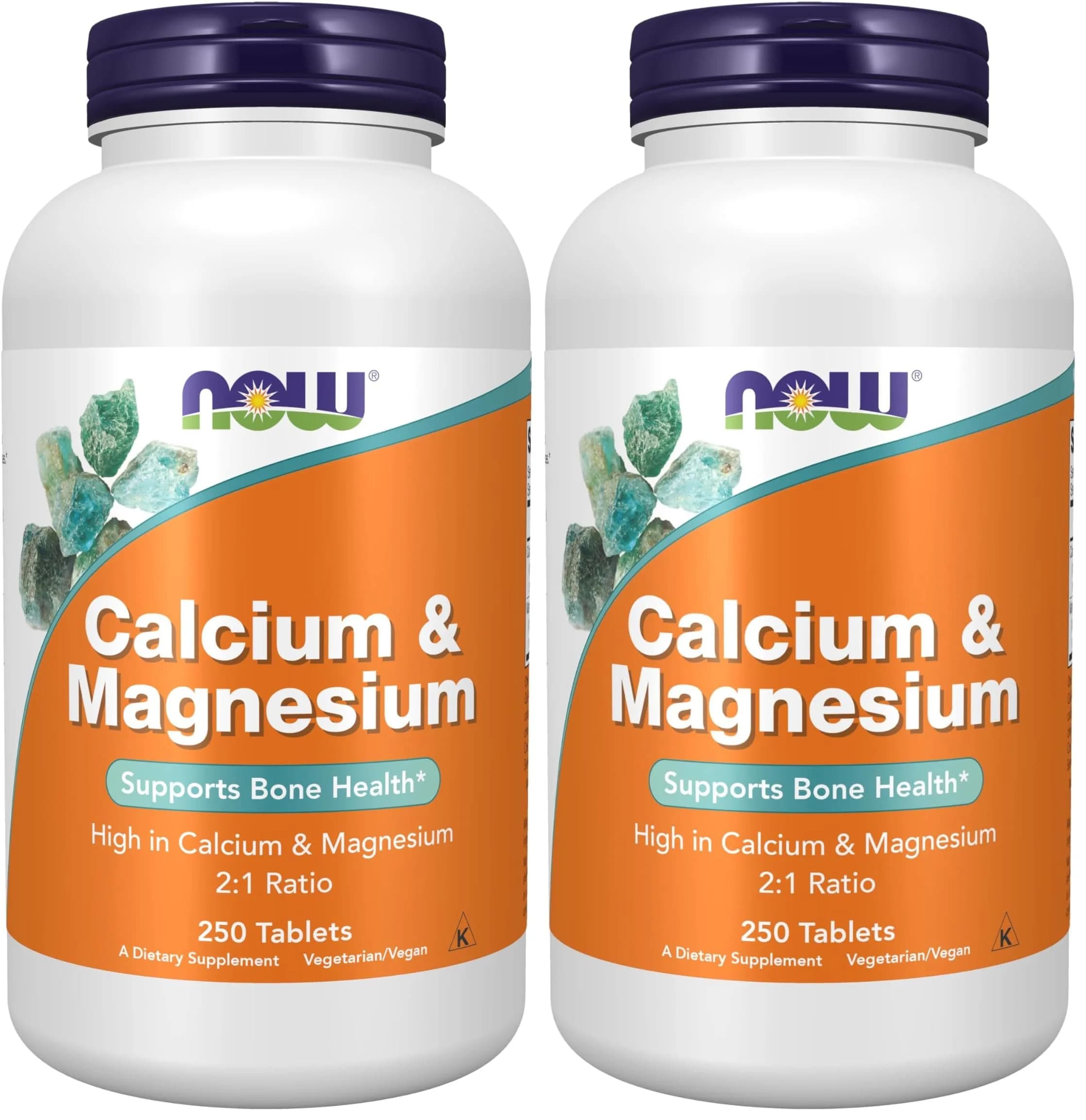 NOW Foods Calcium & Magnesium 2:1 Ratio High Potency 1g Calcium / 500mg Magnesium Tablets (500 Tablets Total) - main product image
