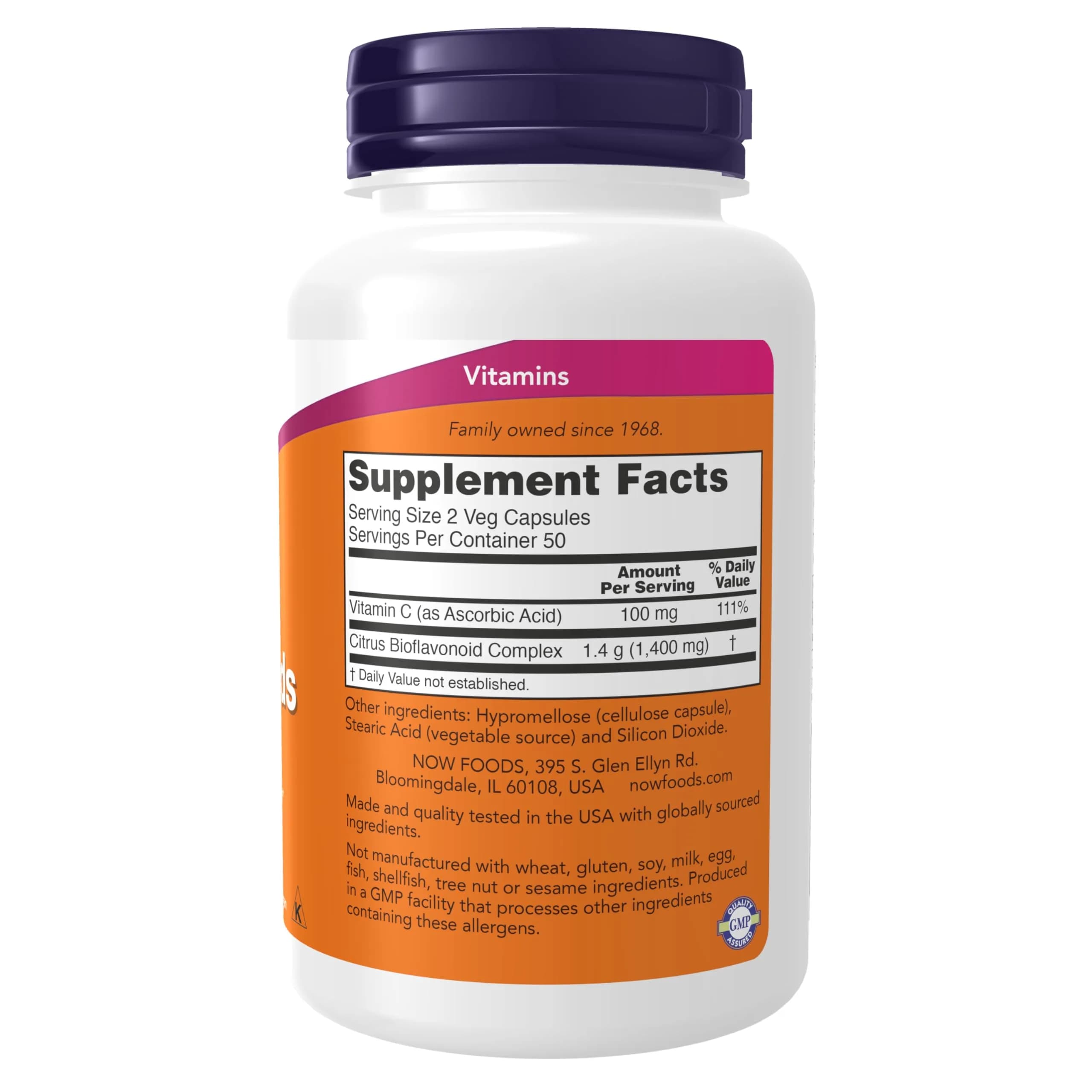 NOW Foods Citrus Bioflavonoids 700mg 200 Capsules (Pack of 2) | Supports Immune System & Cell Defense - view 2