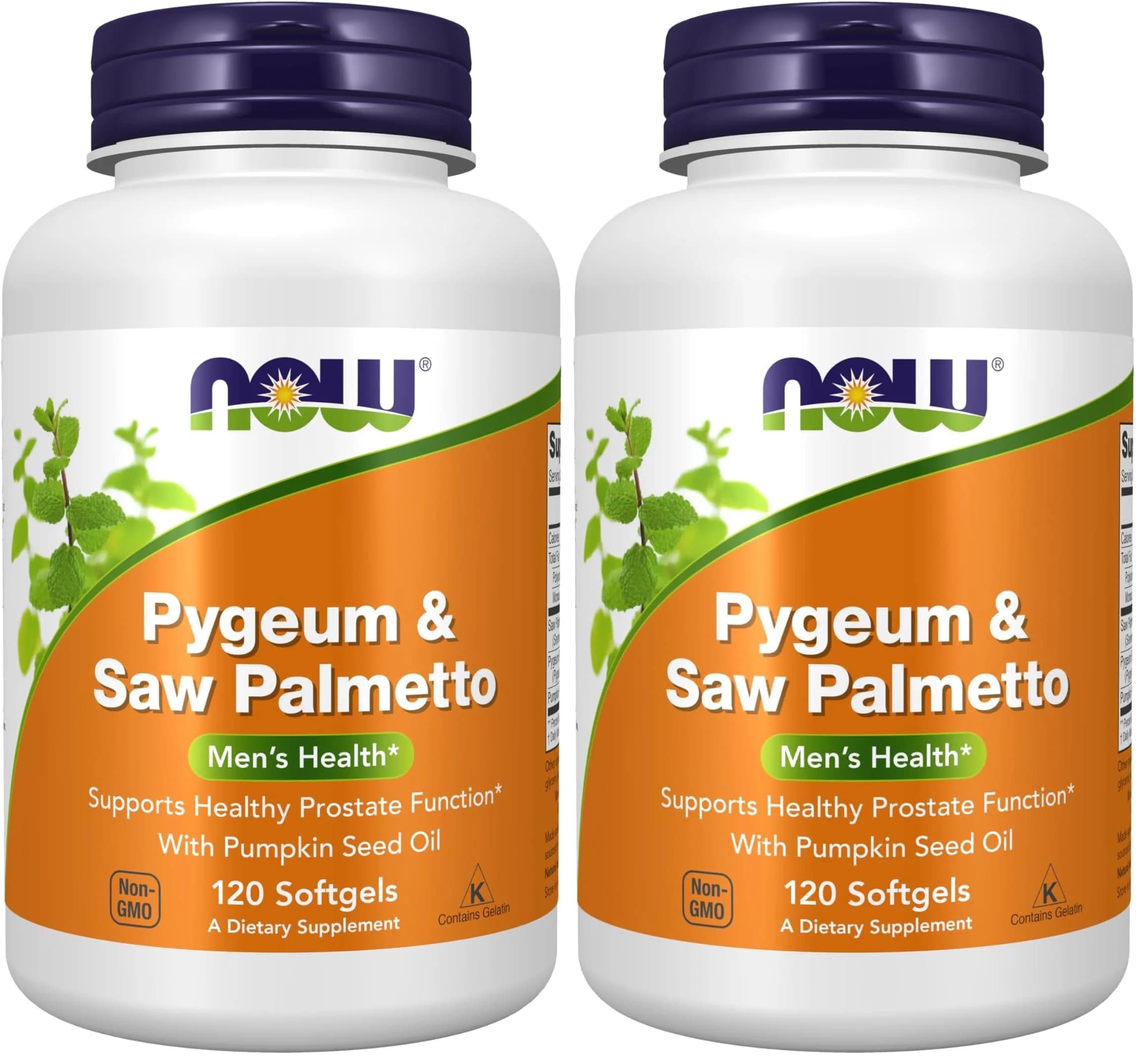 NOW Foods Pygeum & Saw Palmetto with Pumpkin Seed Oil Men's Health 240 Count (120 Count x 2) | Supports Healthy Prostate Function - main product image