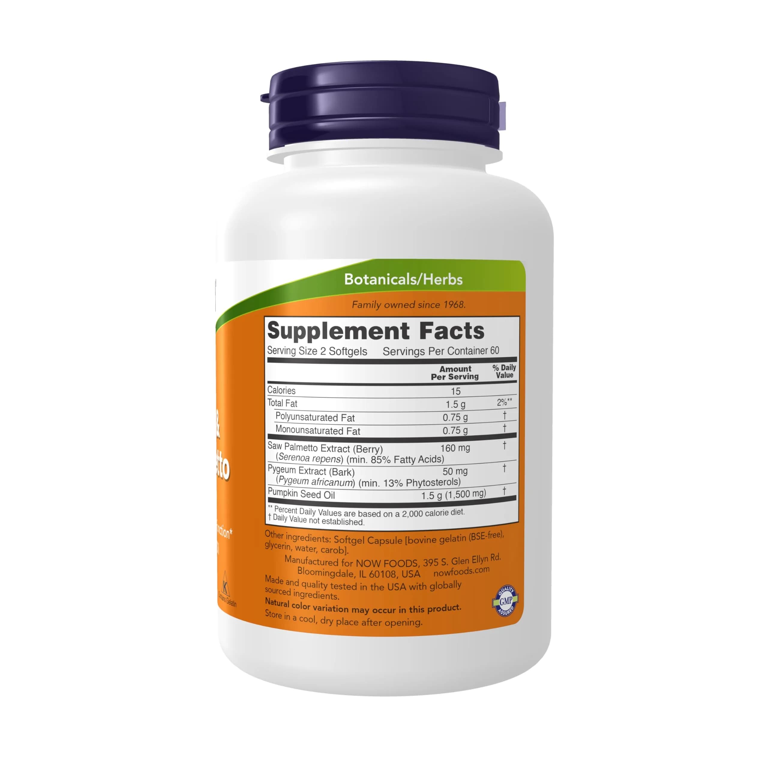 NOW Foods Pygeum & Saw Palmetto with Pumpkin Seed Oil Men's Health 240 Count (120 Count x 2) | Supports Healthy Prostate Function - view 2