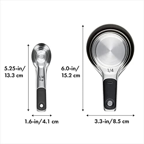 OXO Good Grips Stainless Steel Measuring Cups and Spoons Set (2-Pack, 8-Piece Each) | Magnetic Handles for Easy Storage & Leveling Accuracy thumbnail 7