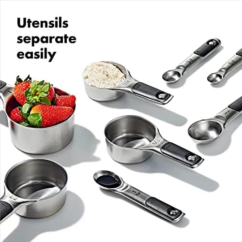 OXO Good Grips Stainless Steel Measuring Cups and Spoons Set (2-Pack, 8-Piece Each) | Magnetic Handles for Easy Storage & Leveling Accuracy thumbnail 3