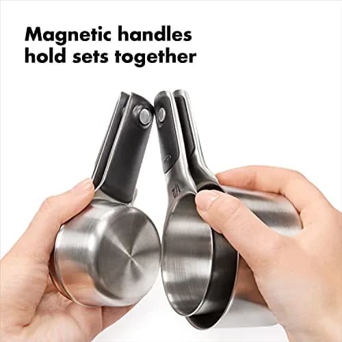 OXO Good Grips Stainless Steel Measuring Cups and Spoons Set (2-Pack, 8-Piece Each) | Magnetic Handles for Easy Storage & Leveling Accuracy thumbnail 4