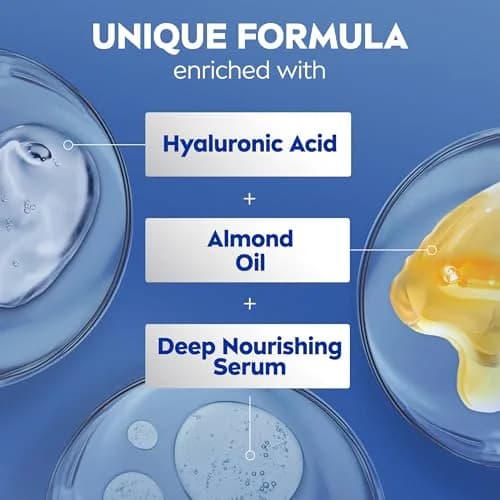 NIVEA Essentially Enriched Body Lotion for Very Dry Skin with Hyaluronic Acid, Almond Oil & Deep Nourishing Serum, 67.6 Fl Oz (Pack of 4) | 72-Hour Moisture Lock thumbnail 6