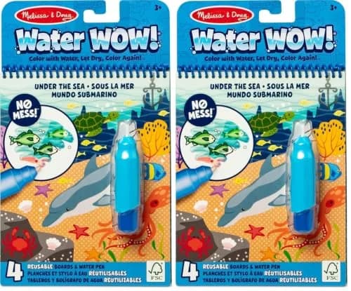 Melissa & Doug On The Go Water Wow! Under The Sea Activity Pad (Pack of 2) | Reusable Water-Reveal Coloring Fun thumbnail 1