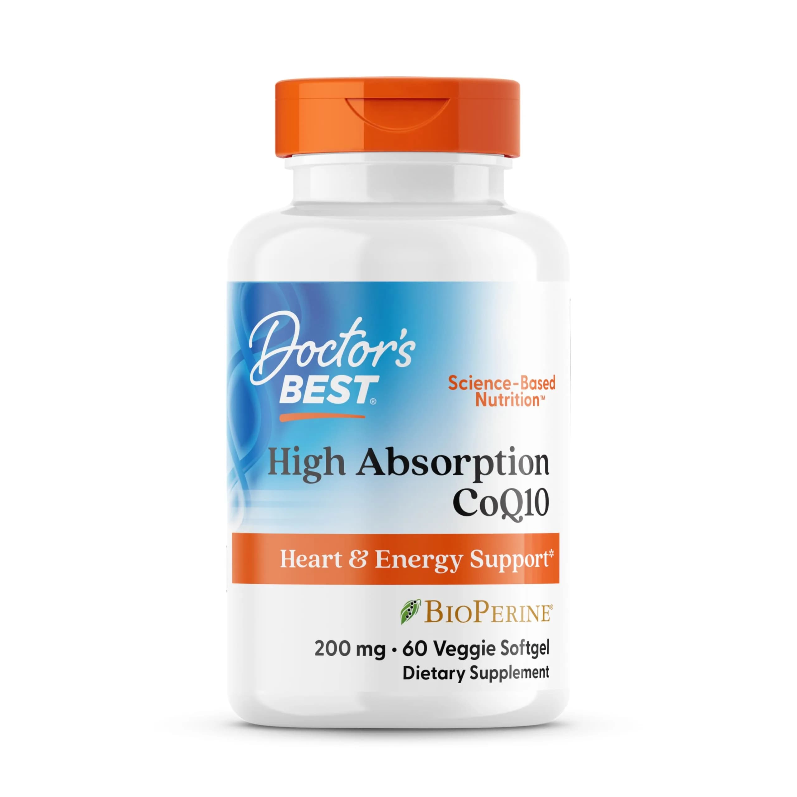 Doctor's BEST High Absorption CoQ10 Gel Nutritional Supplement Gluten Free 200mg (120 Count) | USP Verified Heart & Energy Support - main product image