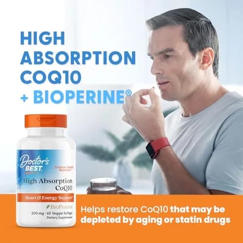 Doctor's BEST High Absorption CoQ10 Gel Nutritional Supplement Gluten Free 200mg (120 Count) | USP Verified Heart & Energy Support thumbnail 4