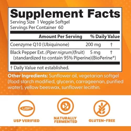 Doctor's BEST High Absorption CoQ10 Gel Nutritional Supplement Gluten Free 200mg (120 Count) | USP Verified Heart & Energy Support thumbnail 2