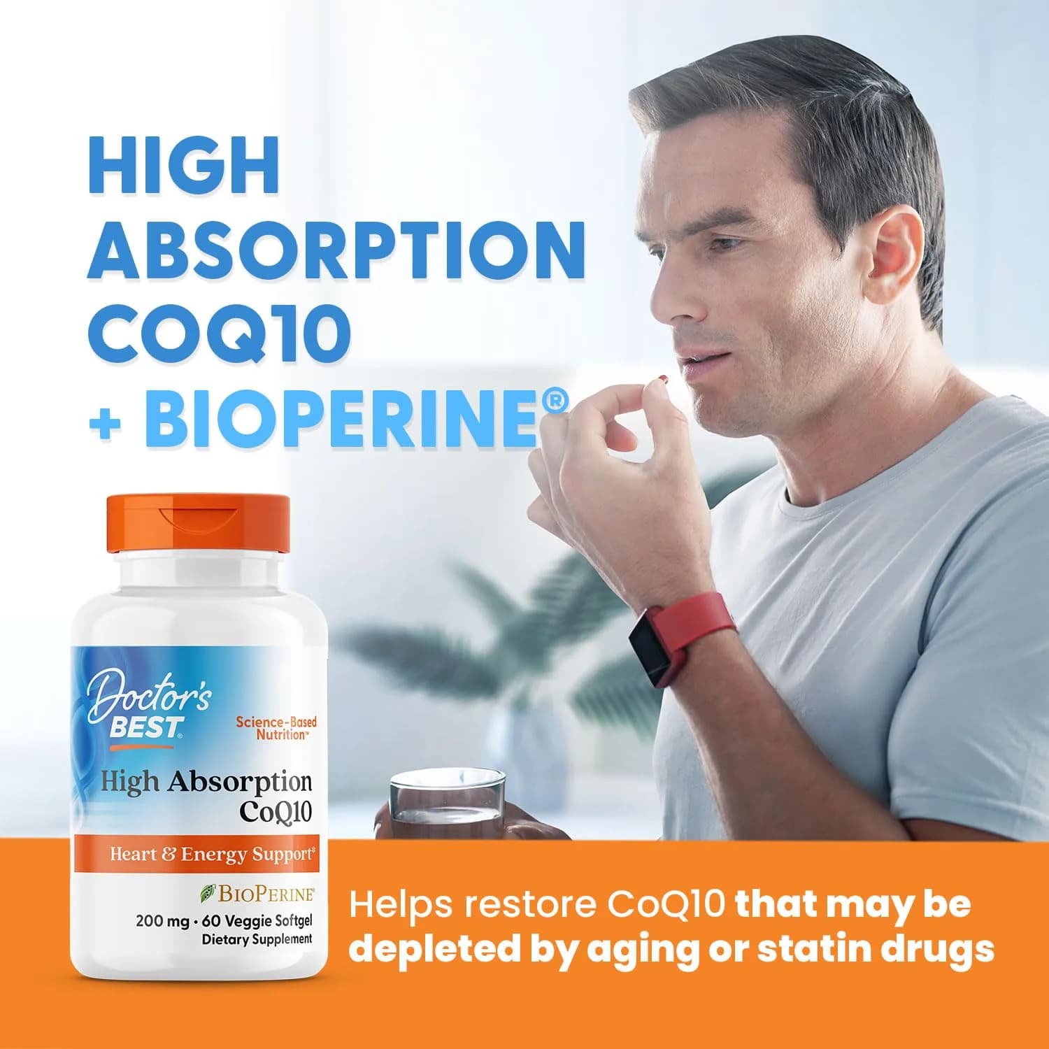 Doctor's BEST High Absorption CoQ10 Gel Nutritional Supplement Gluten Free 200mg (120 Count) | USP Verified Heart & Energy Support - view 4
