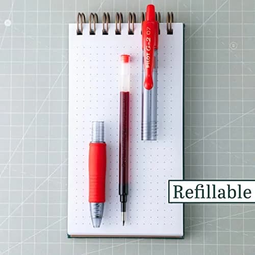 PILOT G2 Premium Retractable Gel Pens, Red Ink, Fine Point 0.7mm, 24 Count (Pack of 2) | Longest-Lasting Gel Ink Pen thumbnail 2