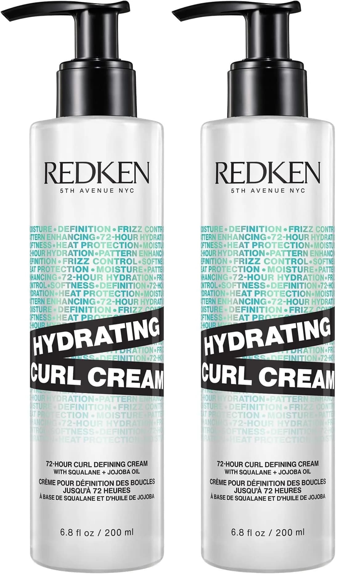 Redken Hydrating Curl Cream for Curly & Coily Hair, 400ml (13.6 Fl Oz) | 72-Hour Definition & Frizz Control