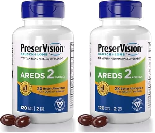 PreserVision AREDS 2 Vegan Soft Gels Eye Vitamin & Mineral Supplement 240 Count (Pack of 2) | Clinically Proven Eye Health Formula thumbnail 1