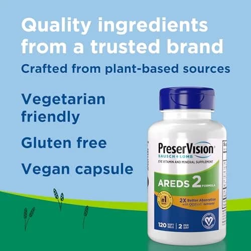PreserVision AREDS 2 Vegan Soft Gels Eye Vitamin & Mineral Supplement 240 Count (Pack of 2) | Clinically Proven Eye Health Formula thumbnail 5
