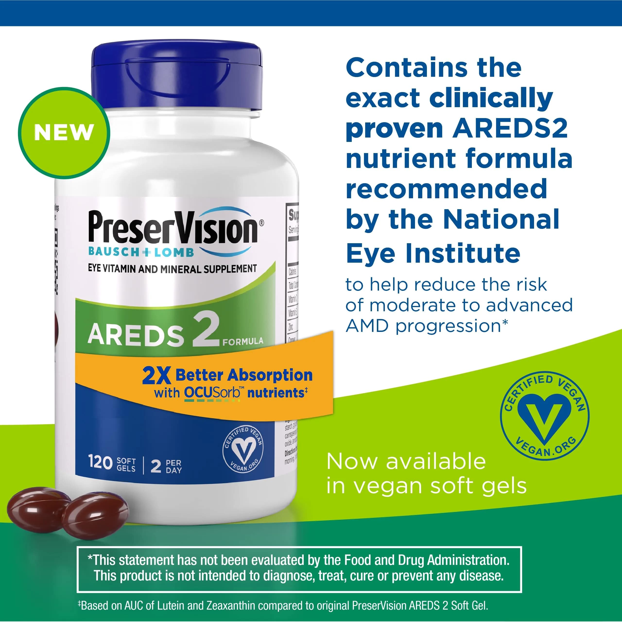 PreserVision AREDS 2 Eye Vitamins, Vegan Formula, 120 Count (240 Softgels) - NEI Recommended - view 2