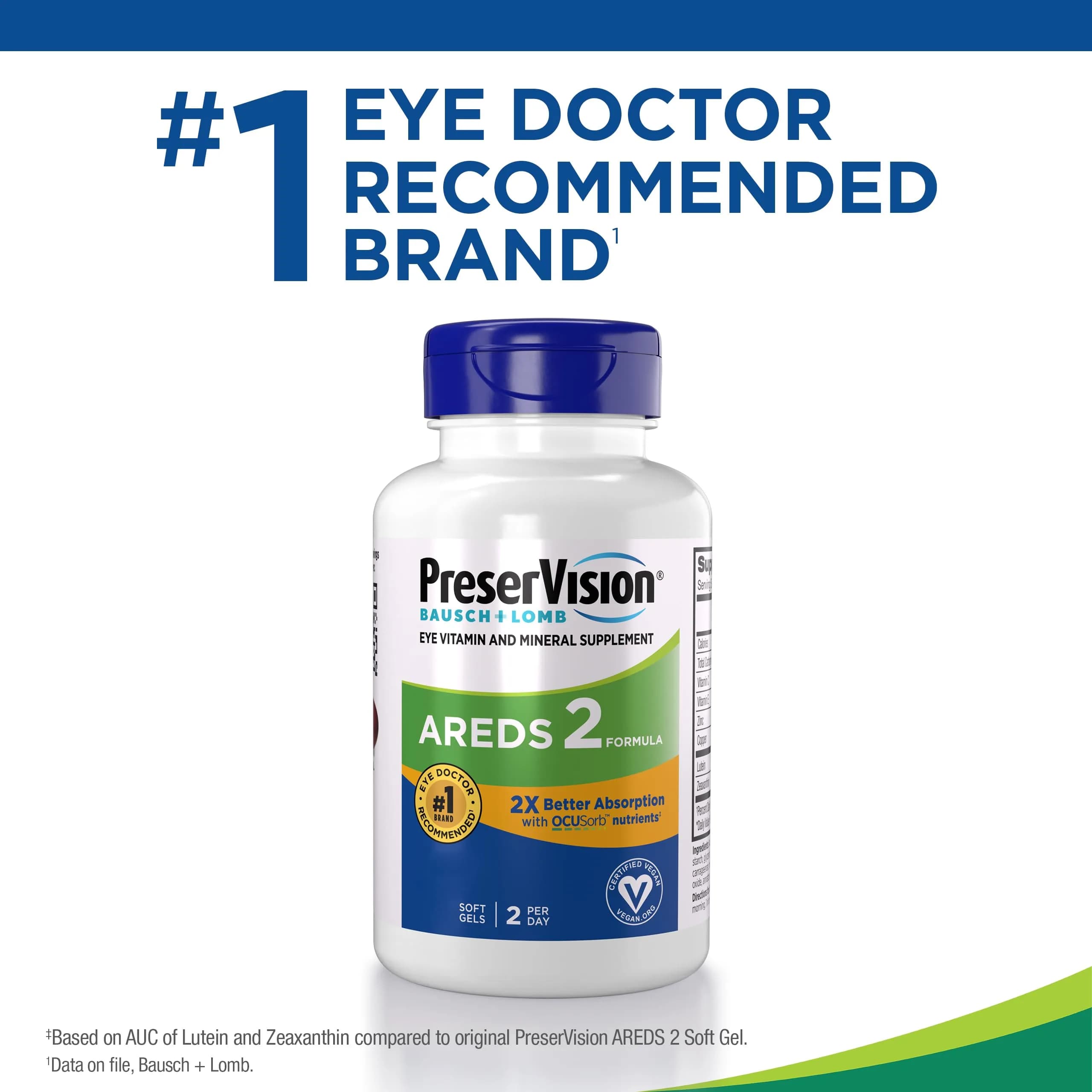 PreserVision AREDS 2 Eye Vitamins, Vegan Formula, 120 Count (240 Softgels) - NEI Recommended - view 3