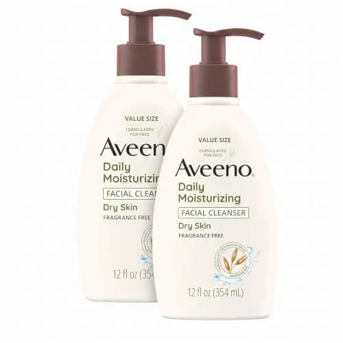 Aveeno Daily Moisturizing Facial Cleanser for Dry Skin | Gentle Hydrating Oat Formula (12 Fl Oz) | Fragrance-Free thumbnail 1