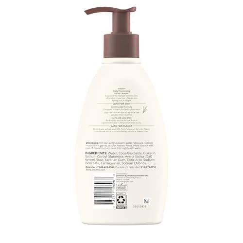Aveeno Daily Moisturizing Facial Cleanser for Dry Skin | Gentle Hydrating Oat Formula (12 Fl Oz) | Fragrance-Free thumbnail 8