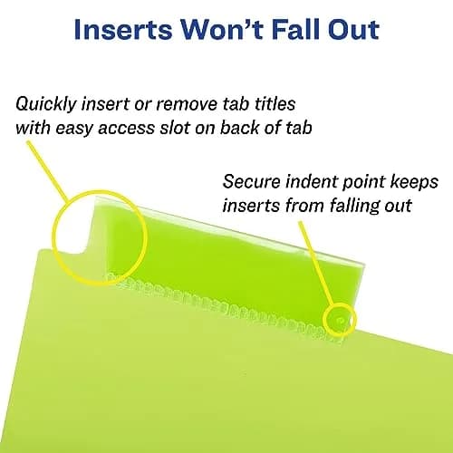 Avery Big Tab Insertable Plastic Dividers for 3 Ring Binders, 8 Tabs, Multicolor, Pack of 2 | Larger Tabs for Easy Labeling (70-120 chars) thumbnail 7