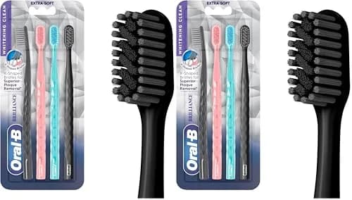 Oral-B 3D White Brilliance Toothbrushes Extra Soft Pack of 8 | Tough on Plaque, Gentle on Gums, Whitening thumbnail 1