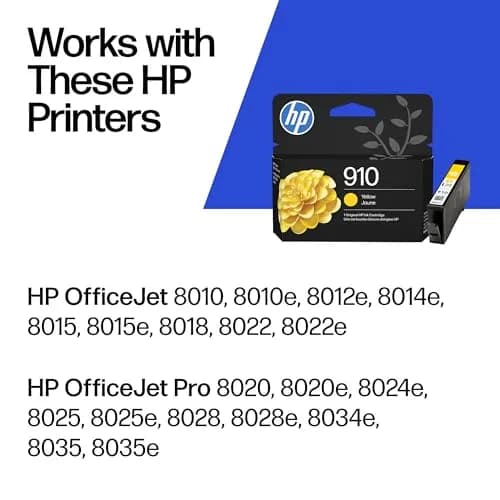 HP 910 Yellow Ink Cartridge 2 Pack | Fade-Resistant Documents & Brilliant Images thumbnail 2