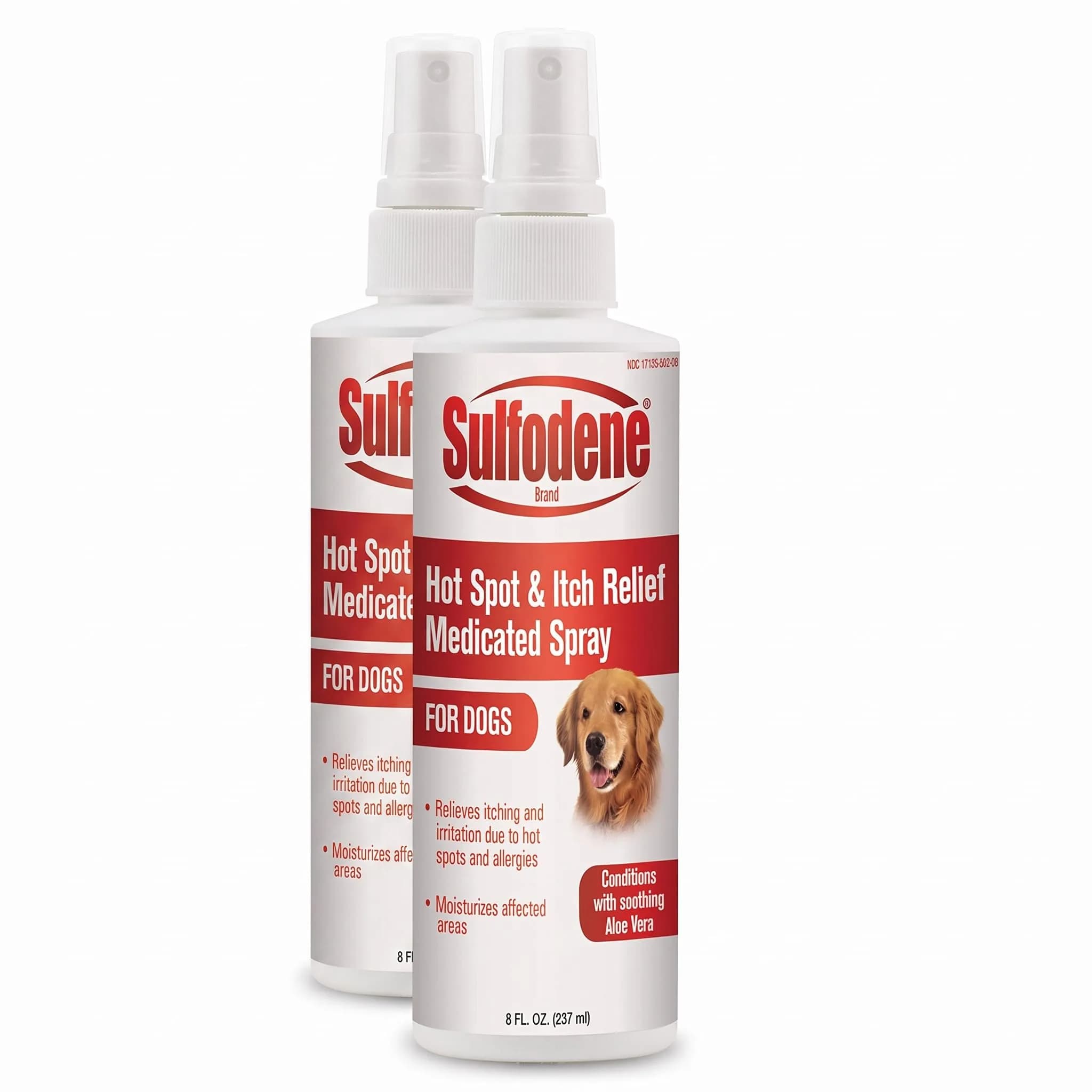 Sulfodene Hot Spot & Itch Relief Medicated Spray for Dog 8oz (Pack of 2) | Moisturizing & Soothing Relief