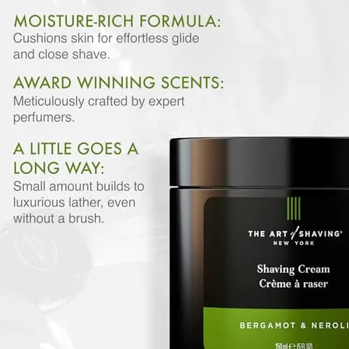 The Art of Shaving Bergamot & Neroli Shaving Cream for Men, 296ml (10 Fl Oz) | Clinically Tested for Sensitive Skin thumbnail 2