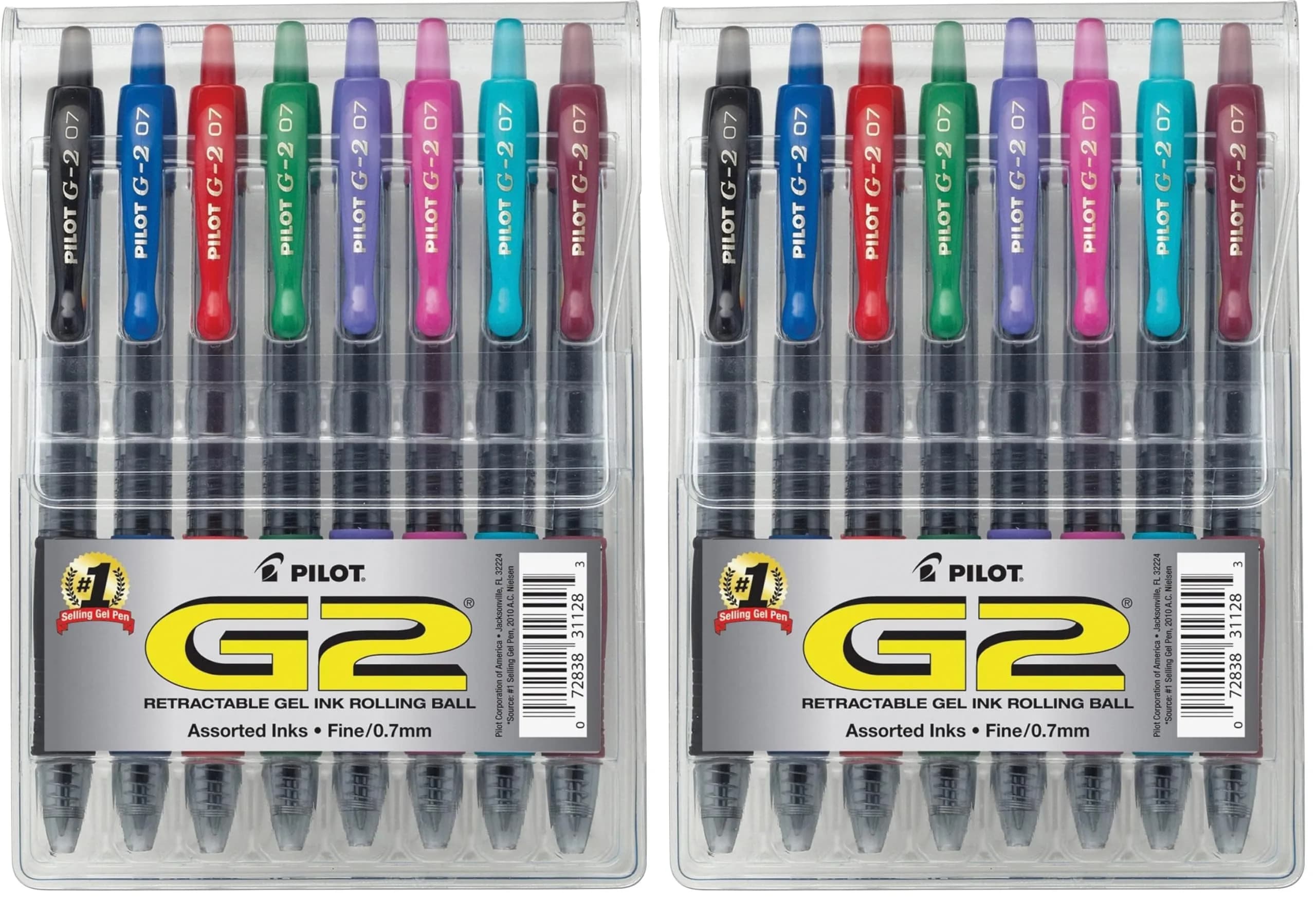 PILOT G2 Premium Gel Pens, Fine Point 0.7mm Assorted Colors 8-Count (Pack of 2) | Smooth Writing Gel Ink Rollerball Pens — Assorted Fashion